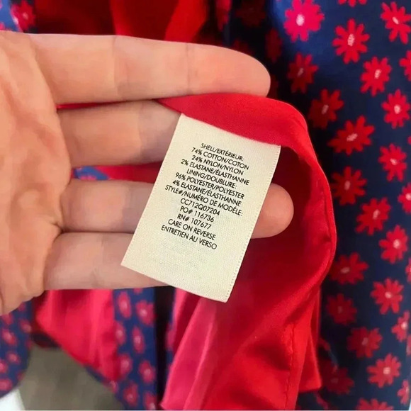 498 Alice + Olivia Greyson Double Button Blazer - Navy Multi - Picture 7 of 9